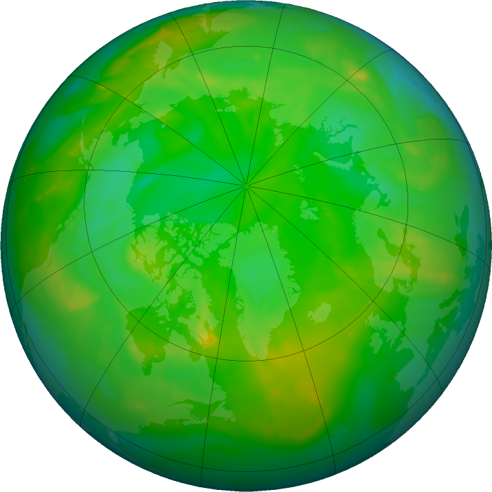 Arctic ozone map for 25 June 2011